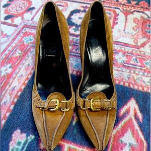 Vintage brown suede Prada Heels